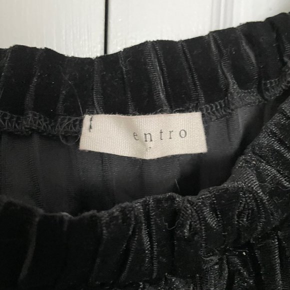 Entro Black Sheer Velvet Stripe Blouse - Picture 3 of 4